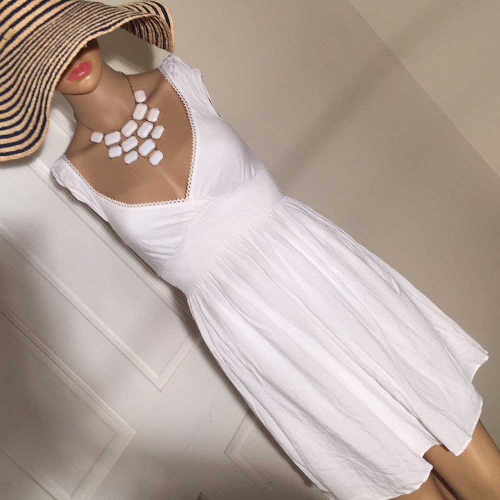 Lined white dress to show your tan on vacation!!
